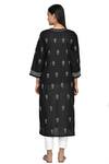 Shop_The Chikankarists_Black Hand Embroidered Chikankari Cotton Kurta_at_Aza_Fashions