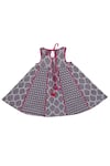 Shop_Charkhee_Grey Cotton Printed Dress For Girls_at_Aza_Fashions