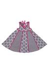 Charkhee_Grey Cotton Printed Dress For Girls_Online_at_Aza_Fashions
