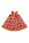 Shop_Charkhee_Orange Cotton Printed Dress For Girls_at_Aza_Fashions