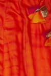 Charkhee_Orange Cotton Tie Dye Gota Work Lehenga Set _at_Aza_Fashions