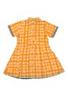 Shop_Charkhee_Yellow Cotton Printed Shirt Dress For Girls_at_Aza_Fashions