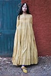 Chambray & Co._Yellow Cotton Mul Round Tiered Maxi Dress _Online_at_Aza_Fashions