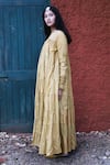 Buy_Chambray & Co._Yellow Cotton Mul Round Tiered Maxi Dress _Online_at_Aza_Fashions