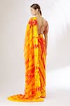 Shop_Samyukta Singhania_Yellow Chiffon Tie And Dye Saree_at_Aza_Fashions