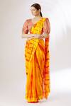 Buy_Samyukta Singhania_Yellow Chiffon Tie And Dye Saree_Online_at_Aza_Fashions