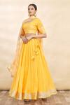 Buy_Samyukta Singhania_Yellow Linen Cotton Lehenga Set _at_Aza_Fashions