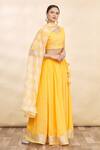 Samyukta Singhania_Yellow Linen Cotton Lehenga Set _Online_at_Aza_Fashions