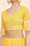 Samyukta Singhania_Yellow Linen Cotton Lehenga Set _at_Aza_Fashions