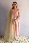 Buy Apeksha Jain Label Pink Chanderi, Kota Tissue , Thread Round Embroidered Kurta Set at Aza Fashions Buy_Apeksha Jain Label_Pink Chanderi, Kota Tissue , Thread Round Embroidered Kurta Set _at_Aza_Fashions