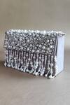 Plode_Grey Embellished Charmer Clutch With Chain_Online_at_Aza_Fashions