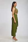 Ohaila Khan_Green Crepe Ruffle Skirt  _Online_at_Aza_Fashions