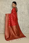 Shop_Naintara Bajaj_Red Silk Woven Leaf Motifs Pattern Saree For Women_at_Aza_Fashions