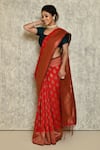 Naintara Bajaj_Red Silk Woven Leaf Motifs Pattern Saree For Women_Online_at_Aza_Fashions