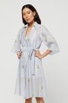 Buy Meadow Blue Silk Chanderi Spread Collar Shirt Dress at Aza Fashions Buy_Meadow_Blue Silk Chanderi Spread Collar Shirt Dress _at_Aza_Fashions