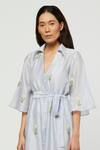 Meadow Blue Silk Chanderi Spread Collar Shirt Dress at Aza Fashions Meadow_Blue Silk Chanderi Spread Collar Shirt Dress _at_Aza_Fashions