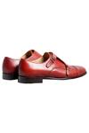 Dmodot_Red Plain Handcrafted Double Strap Monks_Online_at_Aza_Fashions