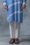 Sarab Khanijou_Blue Moss Crepe Tie Dye Kurta Set _Online_at_Aza_Fashions