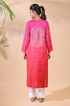 Shop_Dyelogue_Pink Mulberry Silk Bandhani Kurta _at_Aza_Fashions
