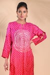 Dyelogue_Pink Mulberry Silk Bandhani Kurta _at_Aza_Fashions