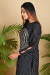 Buy_Dyelogue_Black Mulberry Silk Sequin Embroidered Bodice Kurta _Online_at_Aza_Fashions