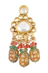 Chhavi's Jewels_Gold Plated Kundan Pendant Drop Choker Set _at_Aza_Fashions