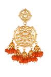 Buy_ChhavI'S Jewels_Gold Plated Piping, Beads, Diamonds Drop Chandbali Earrings _Online_at_Aza_Fashions