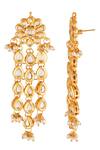 ChhavI'S Jewels_Gold Plated Diamonds, Stones Studded Dangler Earrings _Online_at_Aza_Fashions