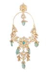 Buy_ChhavI'S Jewels_Gold Plated Stones, Beads, Zari Kundan Floral Drop Chandeliers _Online_at_Aza_Fashions