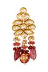 ChhavI'S Jewels_Gold Plated Stones, Beads Kundan Drop Choker Set _at_Aza_Fashions