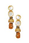 Buy_ChhavI'S Jewels_Gold Plated Stones, Beads Kundan Jhumka Drop Choker Set_Online_at_Aza_Fashions
