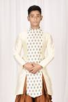 Buy_Aryavir Malhotra_White Printed Silk Kurta For Boys_at_Aza_Fashions