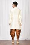 Shop_Aryavir Malhotra_White Printed Silk Kurta For Boys_at_Aza_Fashions