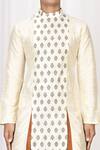 Aryavir Malhotra_White Printed Silk Kurta For Boys_at_Aza_Fashions