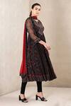 Ritu Kumar_Black Kurta Chiffon Leggings Lycra Jersey Anarkali Set_Online_at_Aza_Fashions