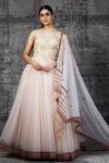 Buy_Shantnu Nikhil_Beige Organza Anarkali With Dupatta_at_Aza_Fashions