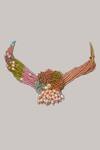 Shop_House Of D"Oro_Multi Color Semi-precious Stones And Pearls Layered Choker Set_at_Aza_Fashions