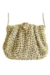 Shop Kokommo Gold Embroidery The Colette Clutch at Aza Fashions Shop_Kokommo_Gold Embroidery The Colette Clutch _at_Aza_Fashions