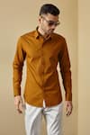 Buy_Seven_Brown Cotton Shirt _Online_at_Aza_Fashions