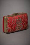 Buy_RI.Ritu Kumar_Red Embroidered Box Clutch_at_Aza_Fashions