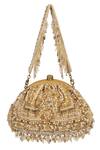 Shop_Lovetobag_Gold Embellished Amara Soft Pouch With Handle _at_Aza_Fashions