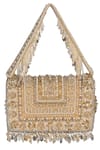Lovetobag_Gold Beads, Tassels, Stones Amara Flapover Clutch With Handle _Online_at_Aza_Fashions