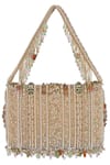 Shop Lovetobag Multi Color Beads, Stones, Tassels Amara Flapover Clutch With Handle Online at Aza Fashions Shop_Lovetobag_Multi Color Beads, Stones, Tassels Amara Flapover Clutch With Handle _Online_at_Aza_Fashions