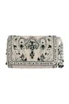 Lovetobag_Ivory Embellished Bijoux Flapover Clutch With Handle _Online_at_Aza_Fashions
