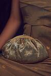 Buy_Lovetobag_Gold Embellished Eclat Soft Pouch With Handle _at_Aza_Fashions