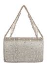 Lovetobag_Silver Embellished Flapover Clutch _Online_at_Aza_Fashions