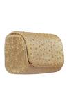 Lovetobag_Gold Embellished Eclat Flapover Clutch With Handle _Online_at_Aza_Fashions