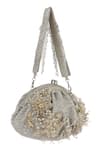 Shop_Lovetobag_Silver Embellished Esme Soft Pouch With Handle _at_Aza_Fashions