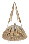 Lovetobag_Silver Embellished Esme Soft Pouch With Handle _Online_at_Aza_Fashions