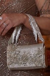 Buy_Lovetobag_Silver Beads, Rhinestones, Crystals Esme Flapover Clutch With Handle _at_Aza_Fashions